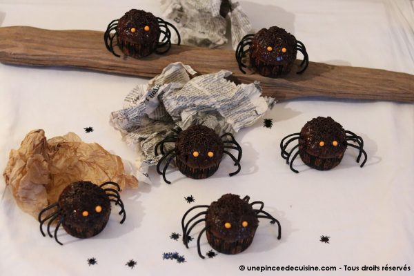 Cupcakes araignées d'Halloween